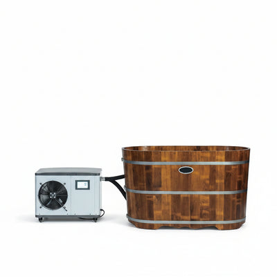 WOODBRIDGE 54" Indoor Cold Plunge Tub W/ 1.3 HP White Chiller – Rapid Cooling & Heating, Ozone Sanitation, Filter Circulation System, Wifi-Enabled & Remote Control via APP, Insulated Tub Cover