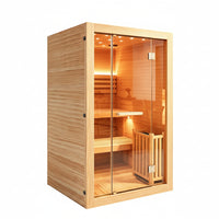 2-3 Person Traditional Steam Sauna, Flat Frame Home Sauna with 3000W, LED Lights, Speaker, Adjustable Temp, 10-Yr Warranty