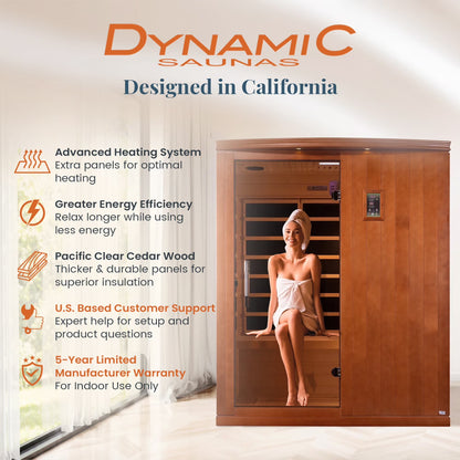 Madrid Elite 3 Person Low EMF Infrared Lighting Home Sauna — product view 2