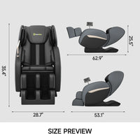 Zero Gravity Massage Chair, Shiatsu Massage Relaxation Recliner with Heating and Bluetooth, Black — product view 3