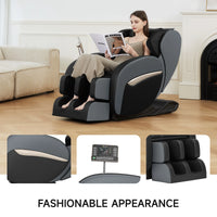 Zero Gravity Massage Chair, Shiatsu Massage Relaxation Recliner with Heating and Bluetooth, Black — product view 7